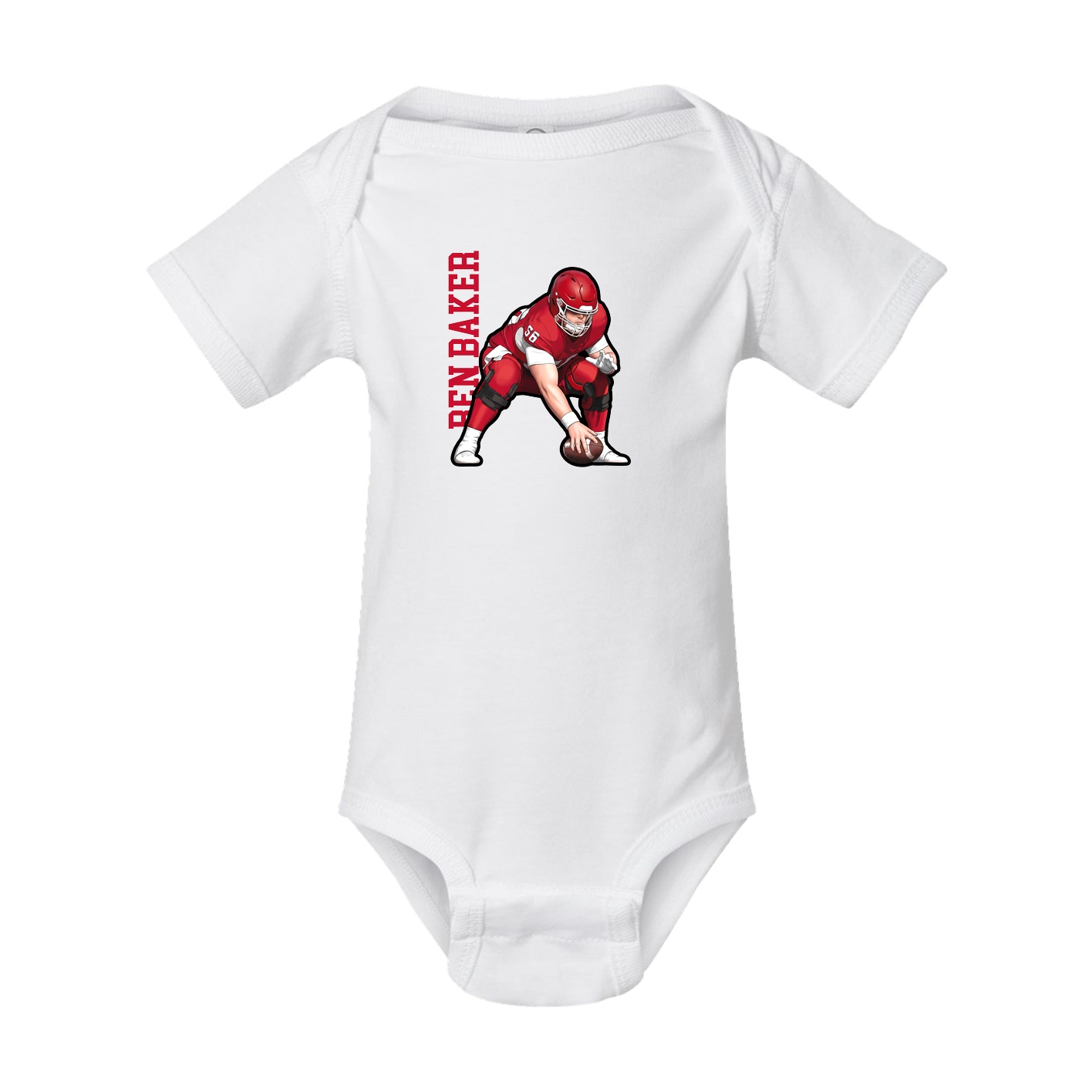 Baby Onesie — Name Vertical in White