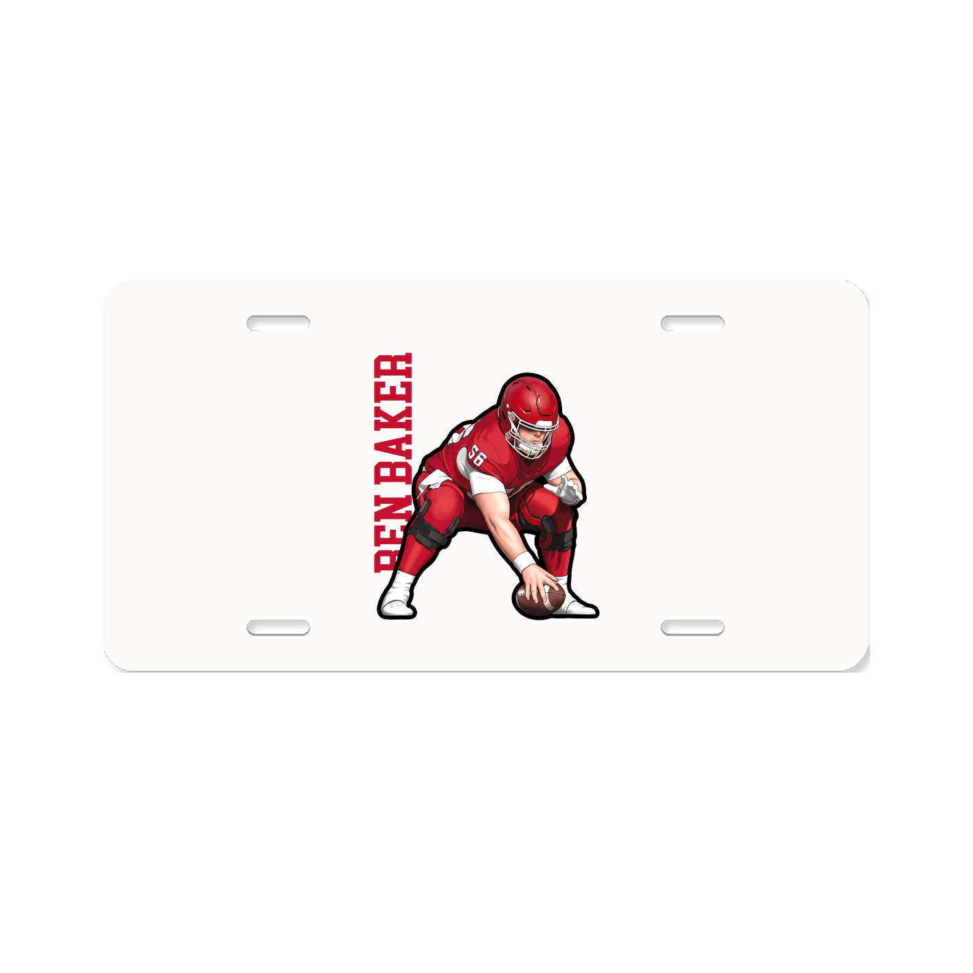 License Plate — Name Vertical in Classic