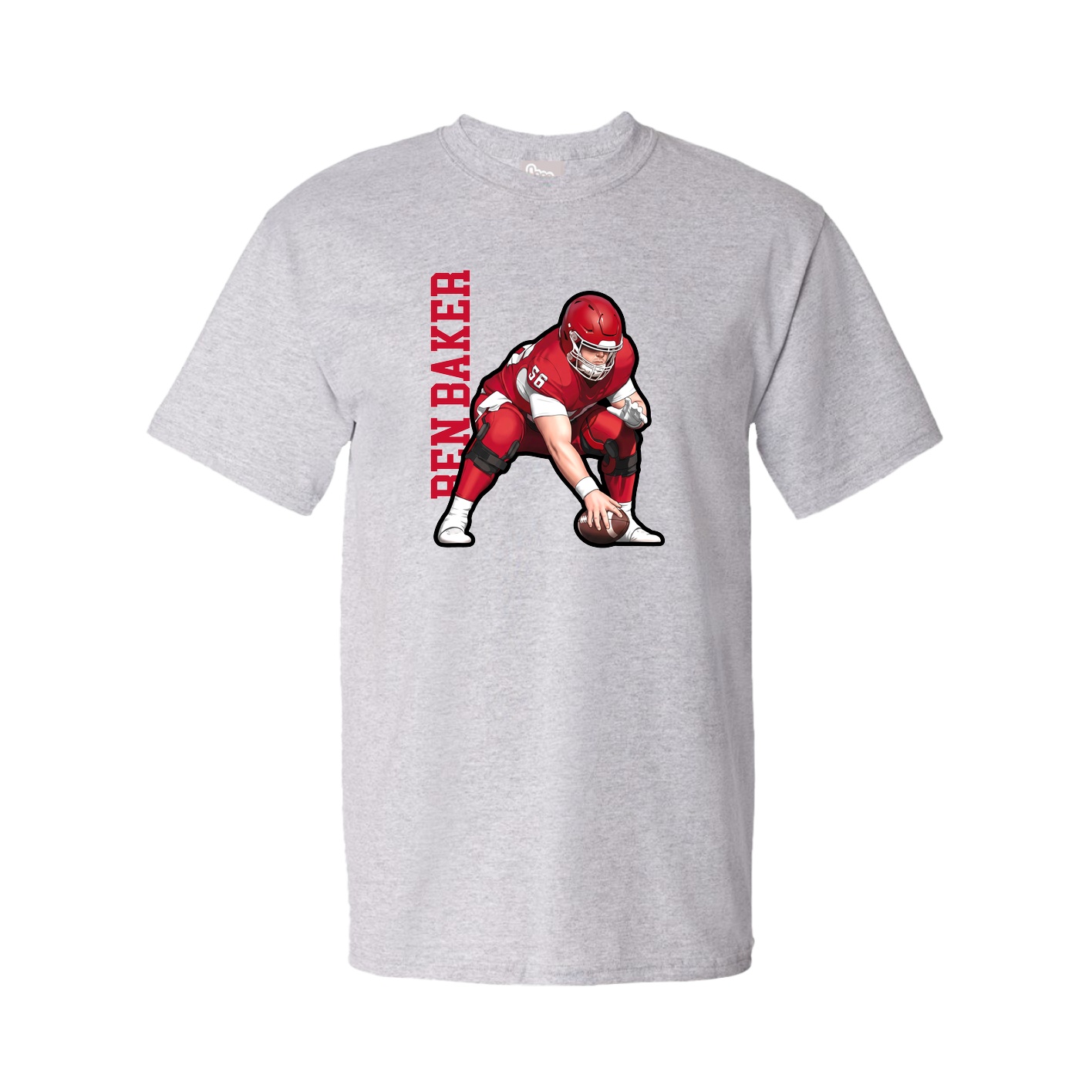 Tee — Name Vertical in Grey