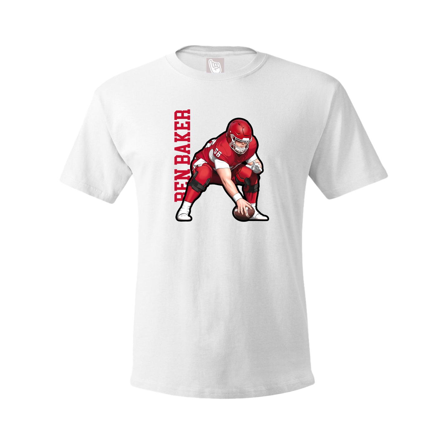 Youth Tee — Name Vertical in White