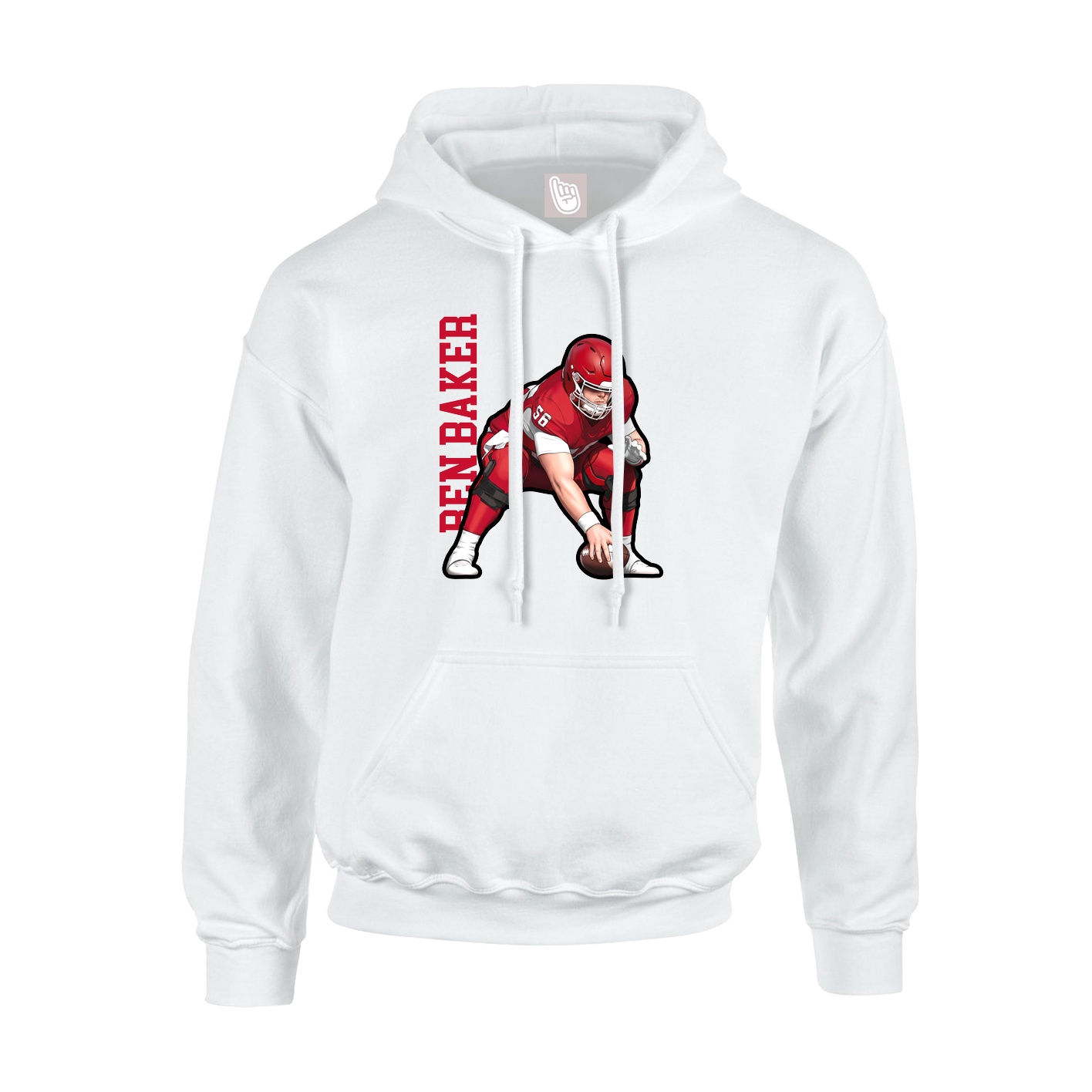 Youth Hoodie — Name Vertical in White