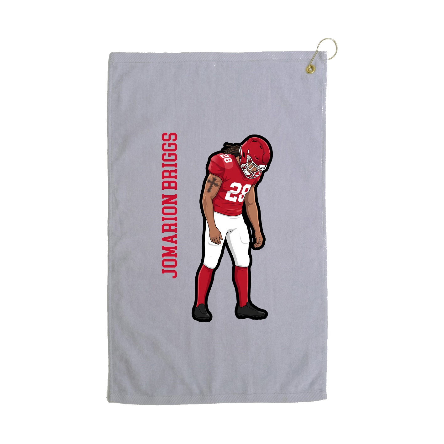 Golf Towel — Name Vertical in Grey