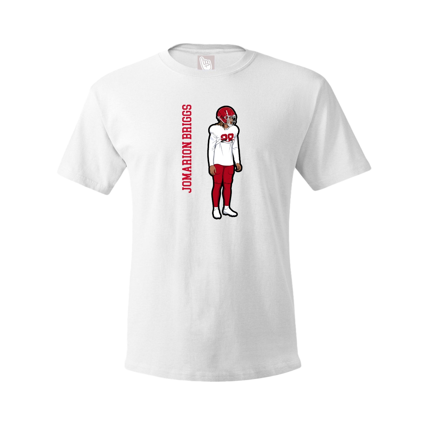 Youth Tee — Name Vertical in White