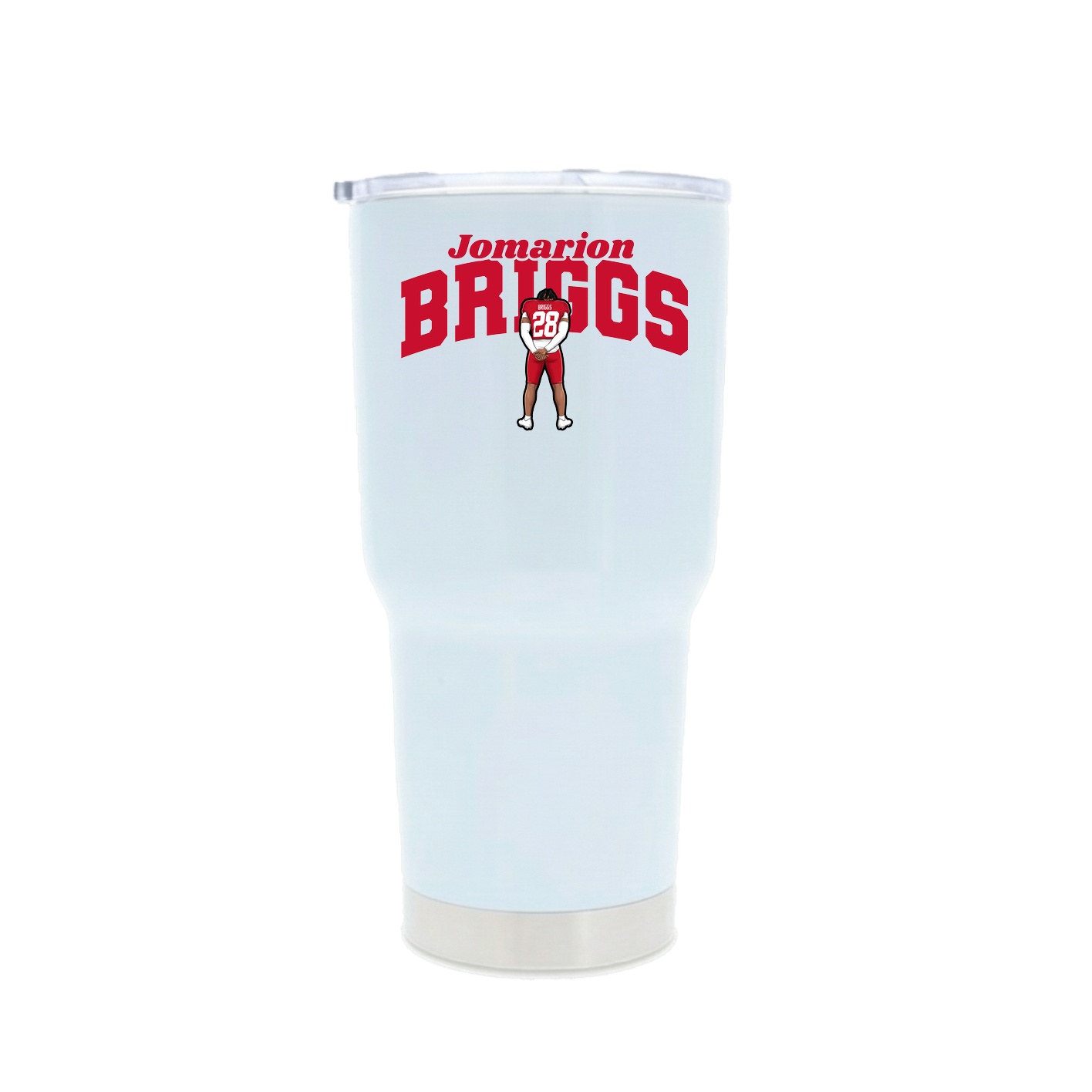 30oz Stainless Steel Tumbler — Signature Arch in White