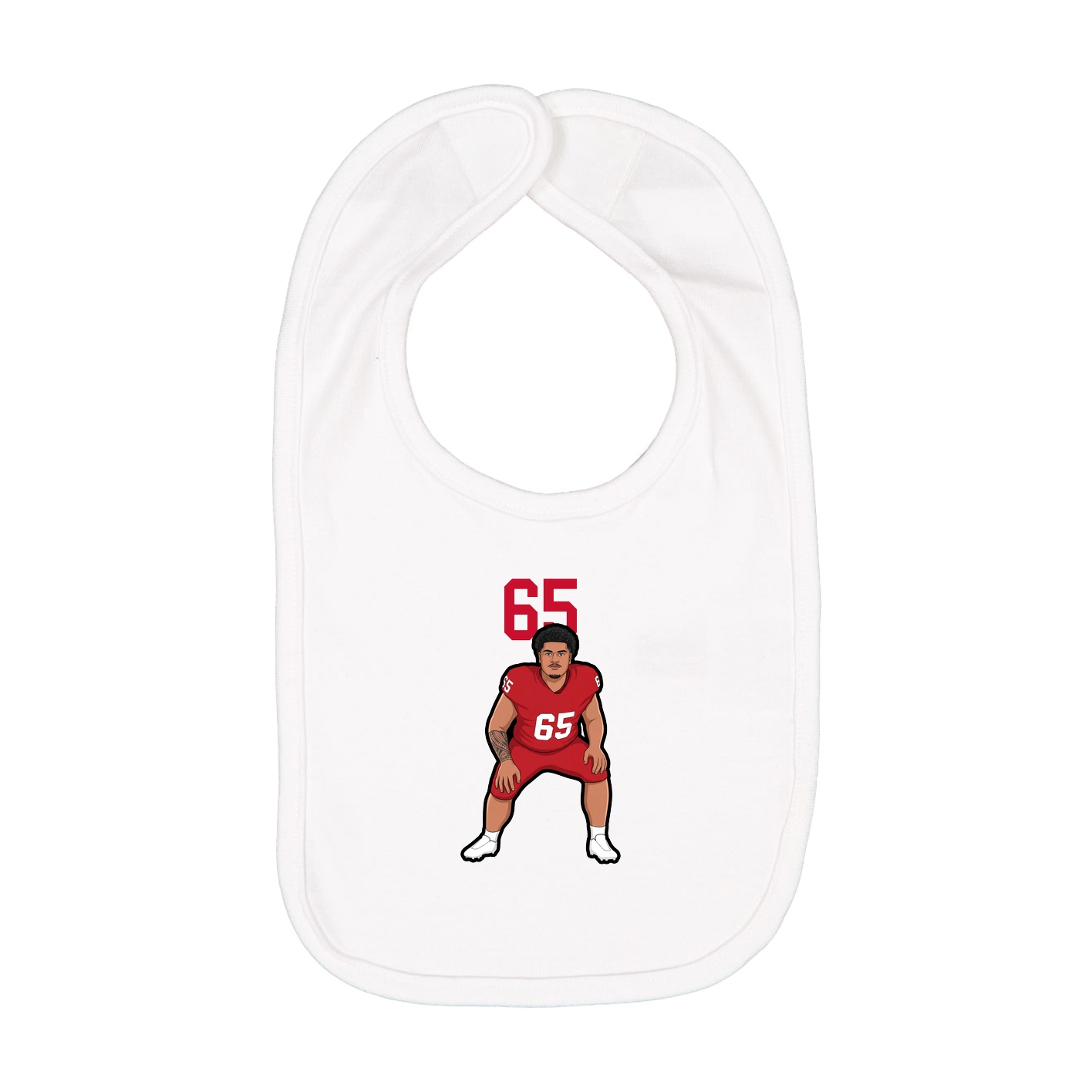 Infant Bib — Number Top in White