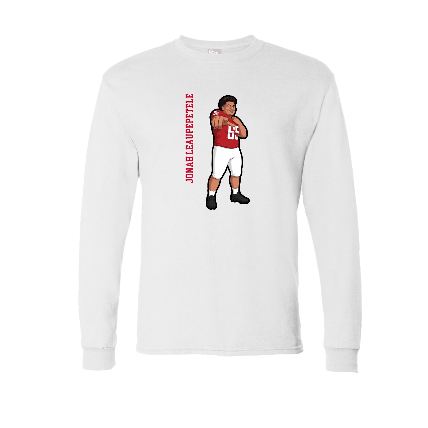 Long Sleeve Tee — Name Vertical in White