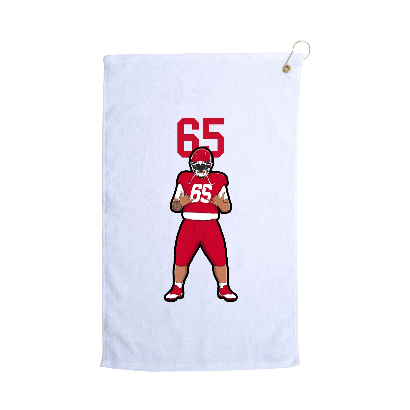 Golf Towel — Number Top in White