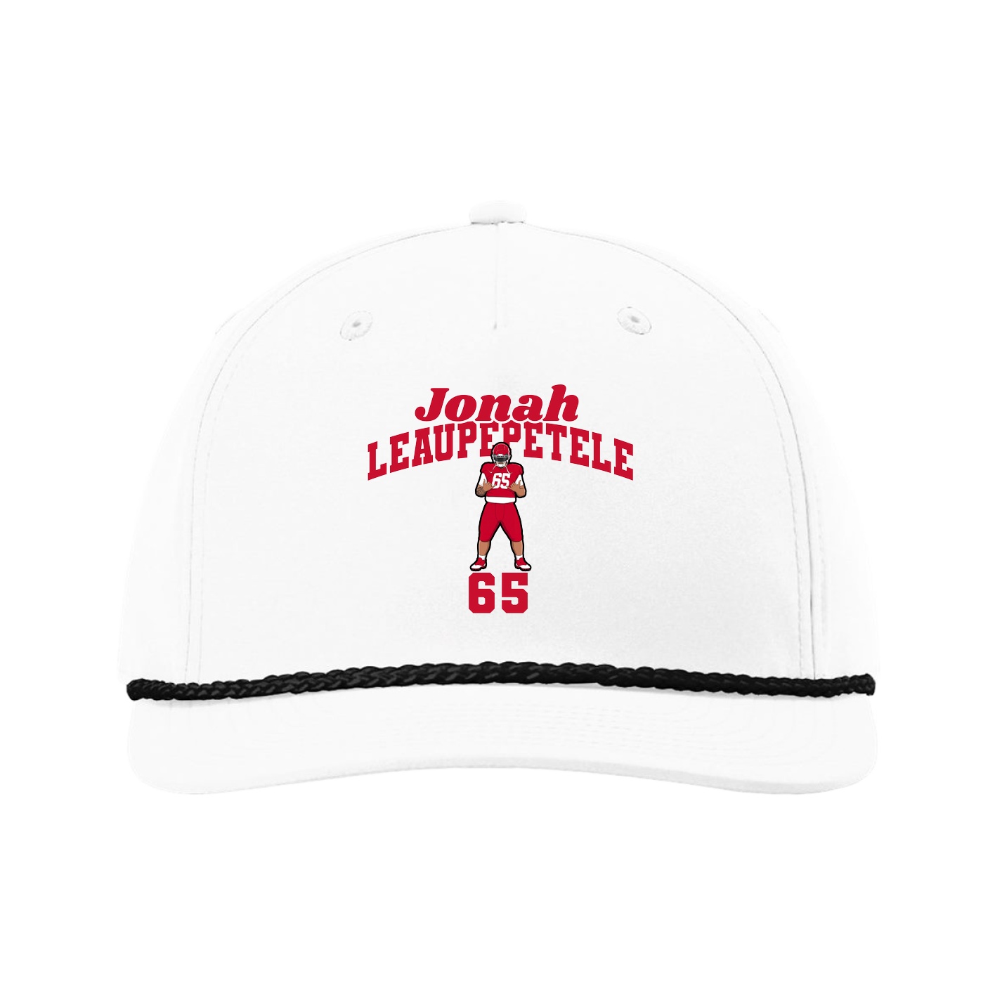 Five-Panel Classic Rope Cap — Signature Arch in White