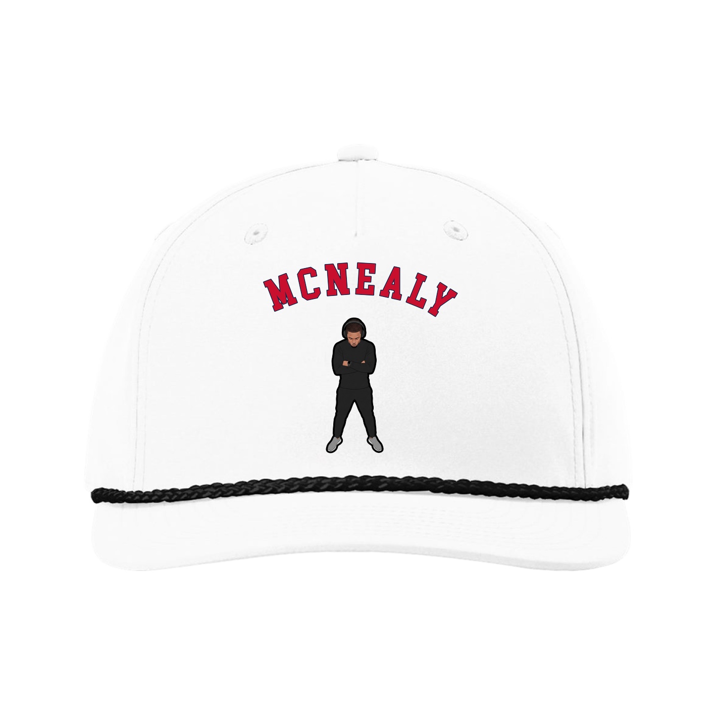Five-Panel Classic Rope Cap — Shirsey Arch in White
