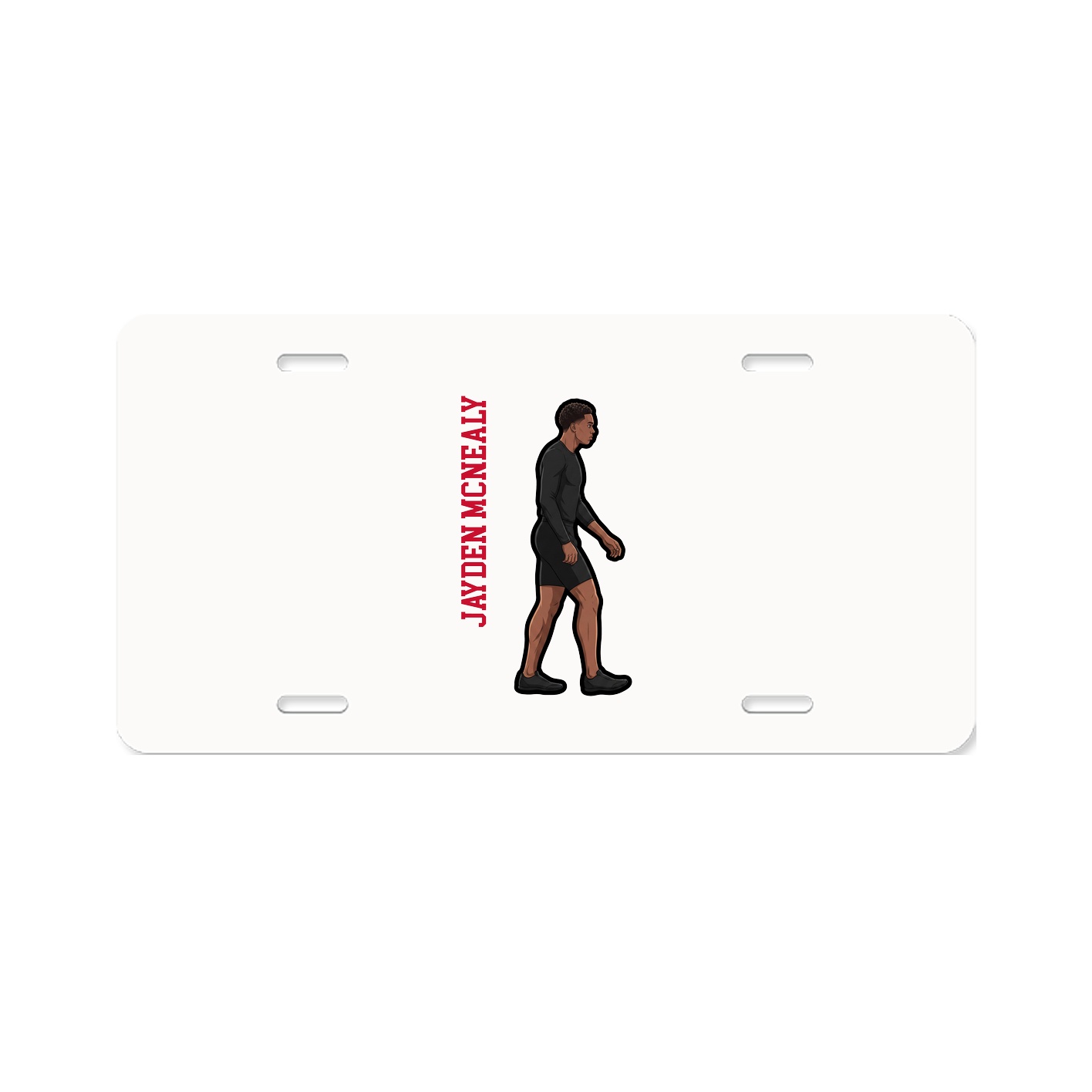 License Plate — Name Vertical in Classic