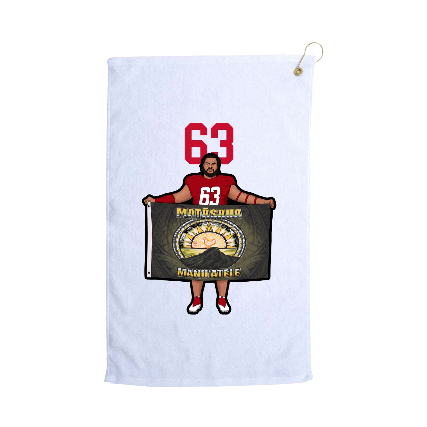 Golf Towel — Number Top in White