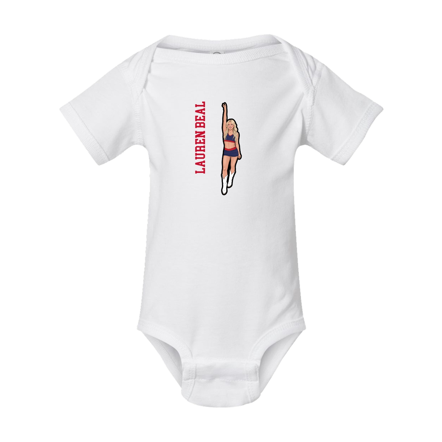 Baby Onesie — Name Vertical in White