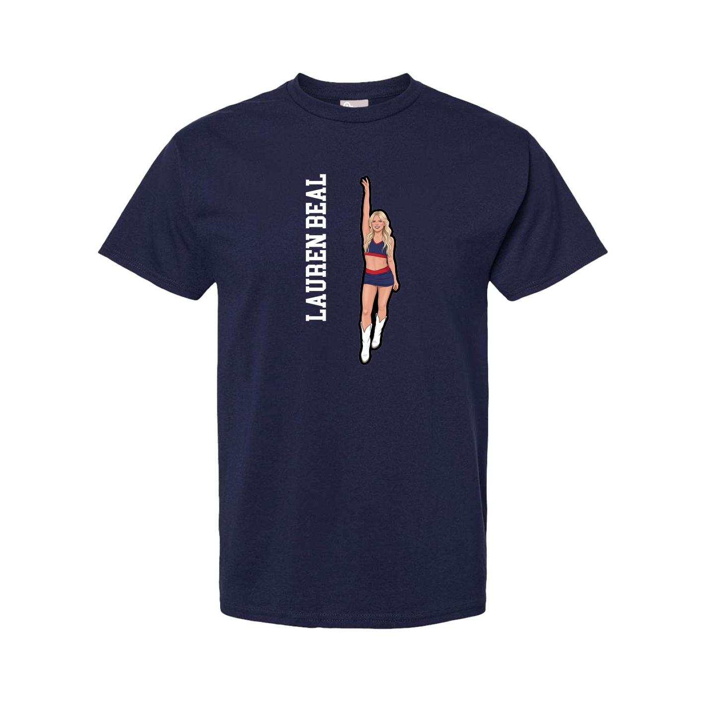Tee — Name Vertical in Navy