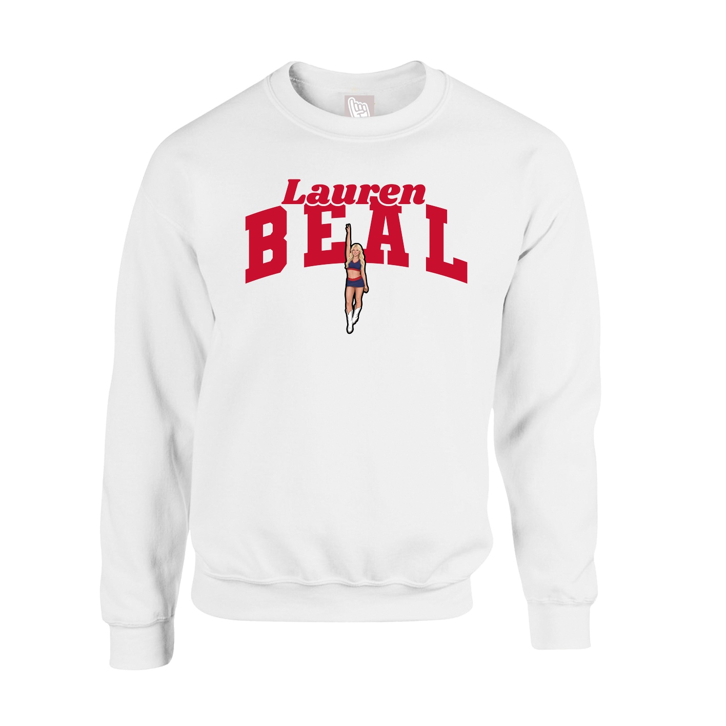 Fleece Crew — Signature Arch in White