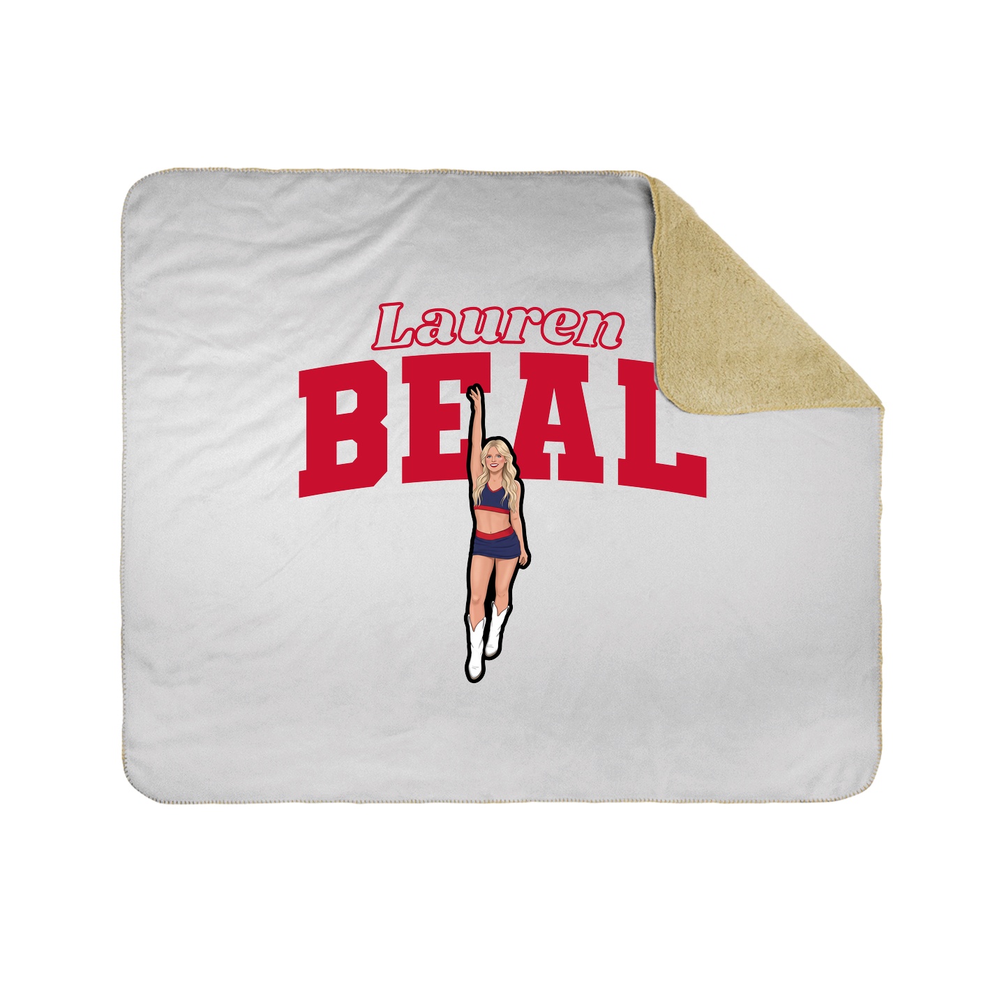 Throw Blanket — Name Arch in White