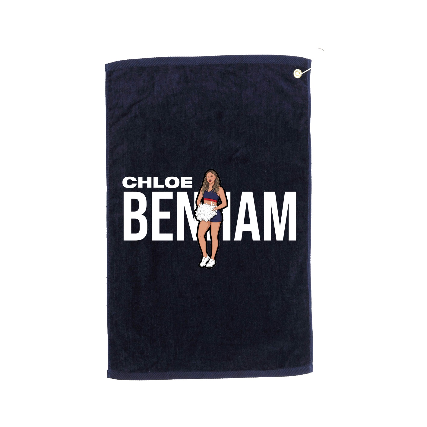 Golf Towel — Player Name in Navy