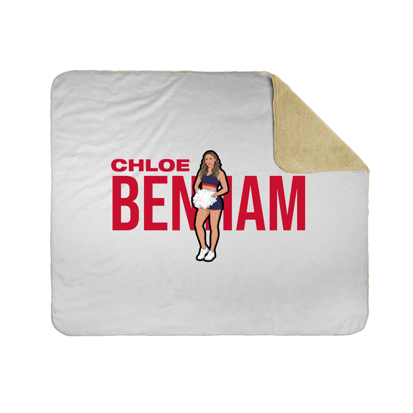Throw Blanket — Player Name in White