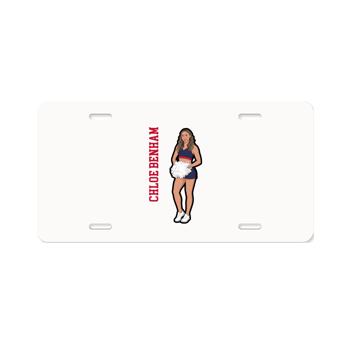 License Plate — Name Vertical in Classic
