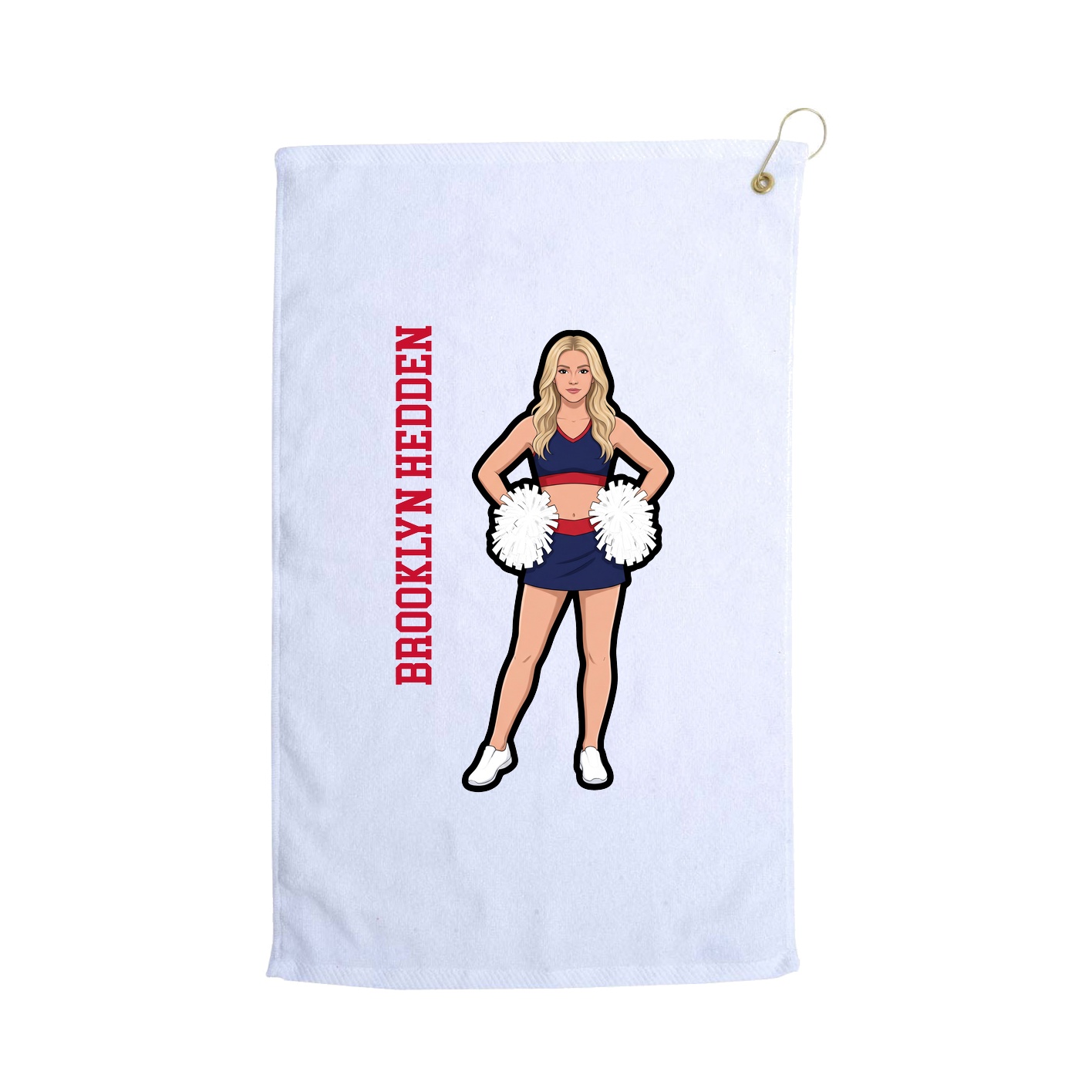 Golf Towel — Name Vertical in White