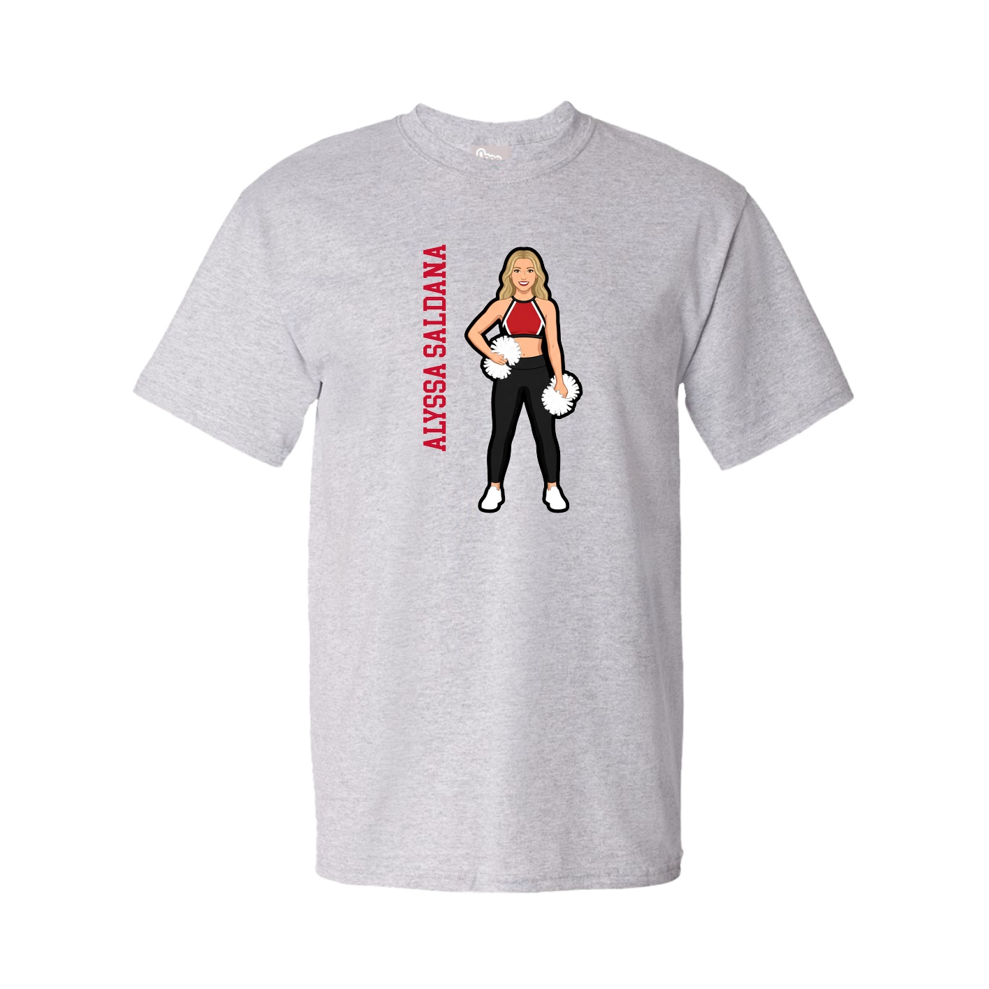 Tee — Name Vertical in Grey