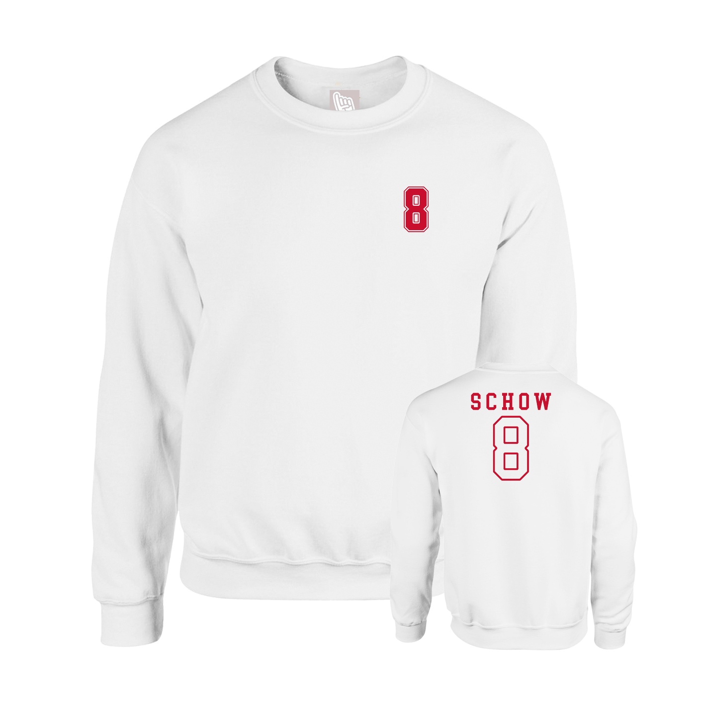 Fleece Crew — Chest Back in White