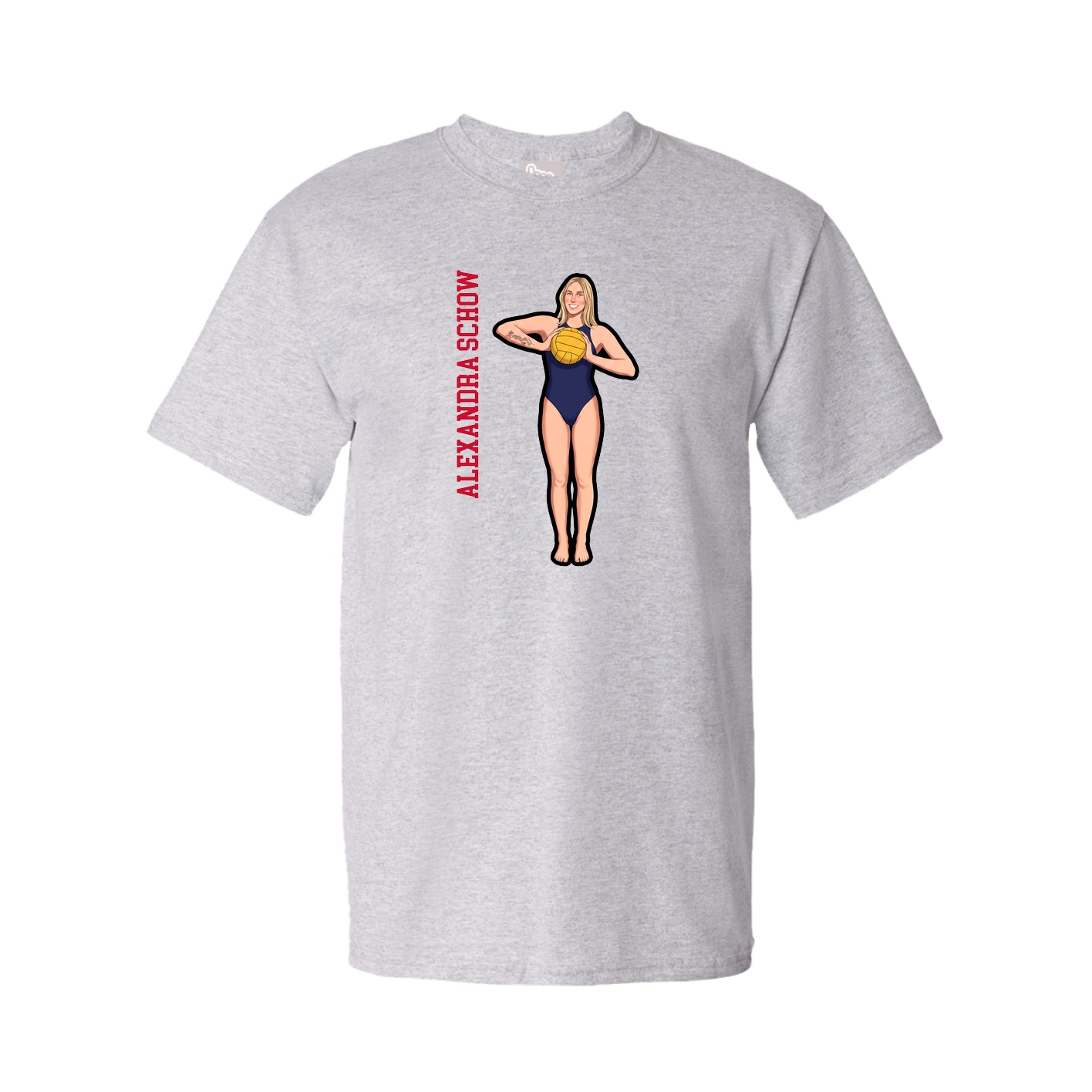 Tee — Name Vertical in Grey