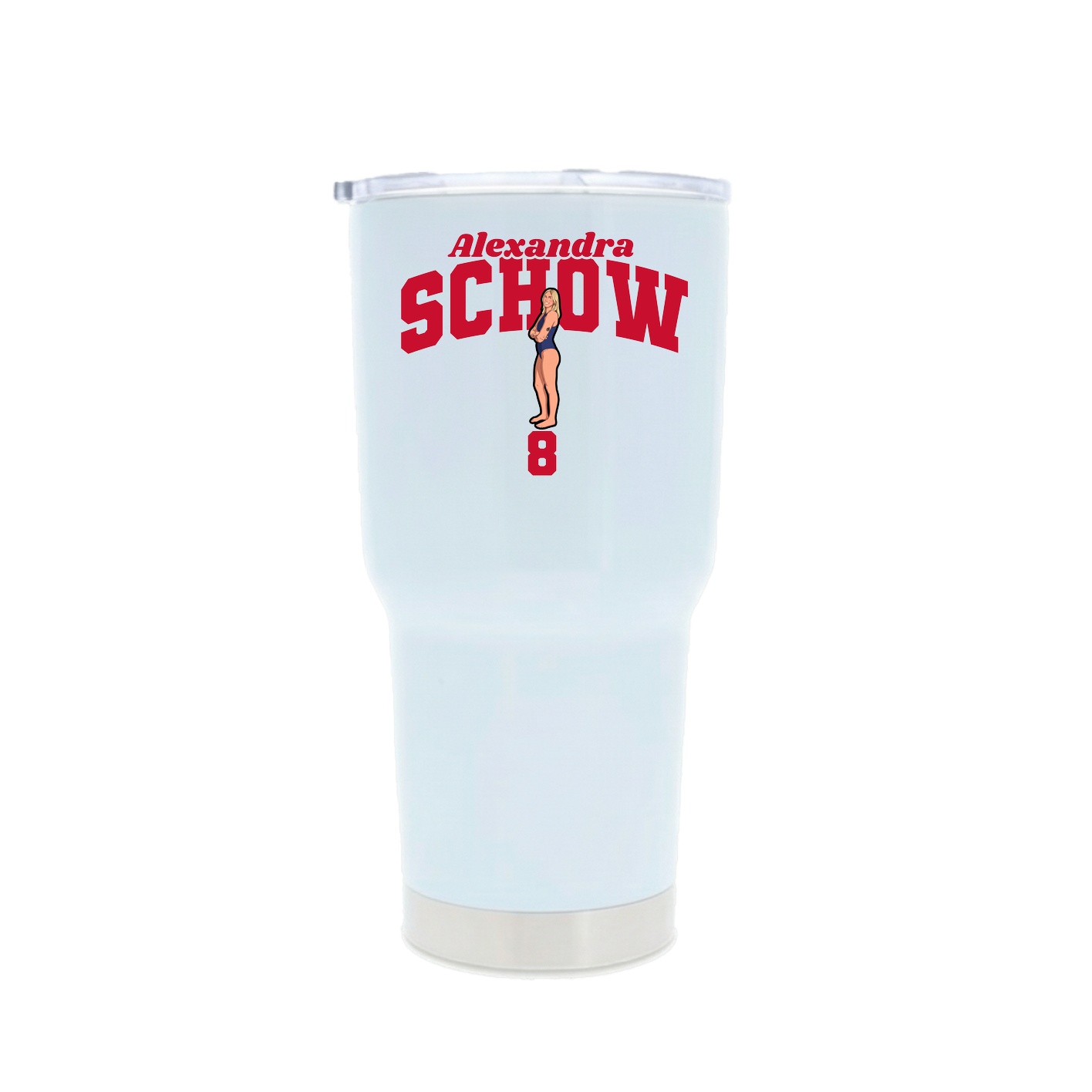 30oz Stainless Steel Tumbler — Signature Arch in White