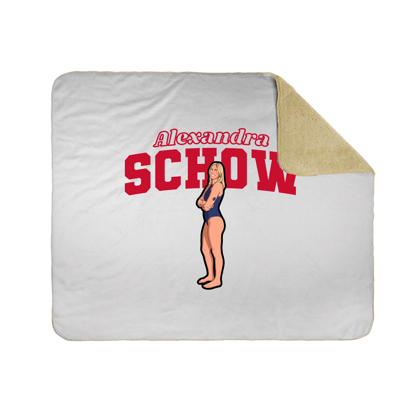Throw Blanket — Name Arch in White
