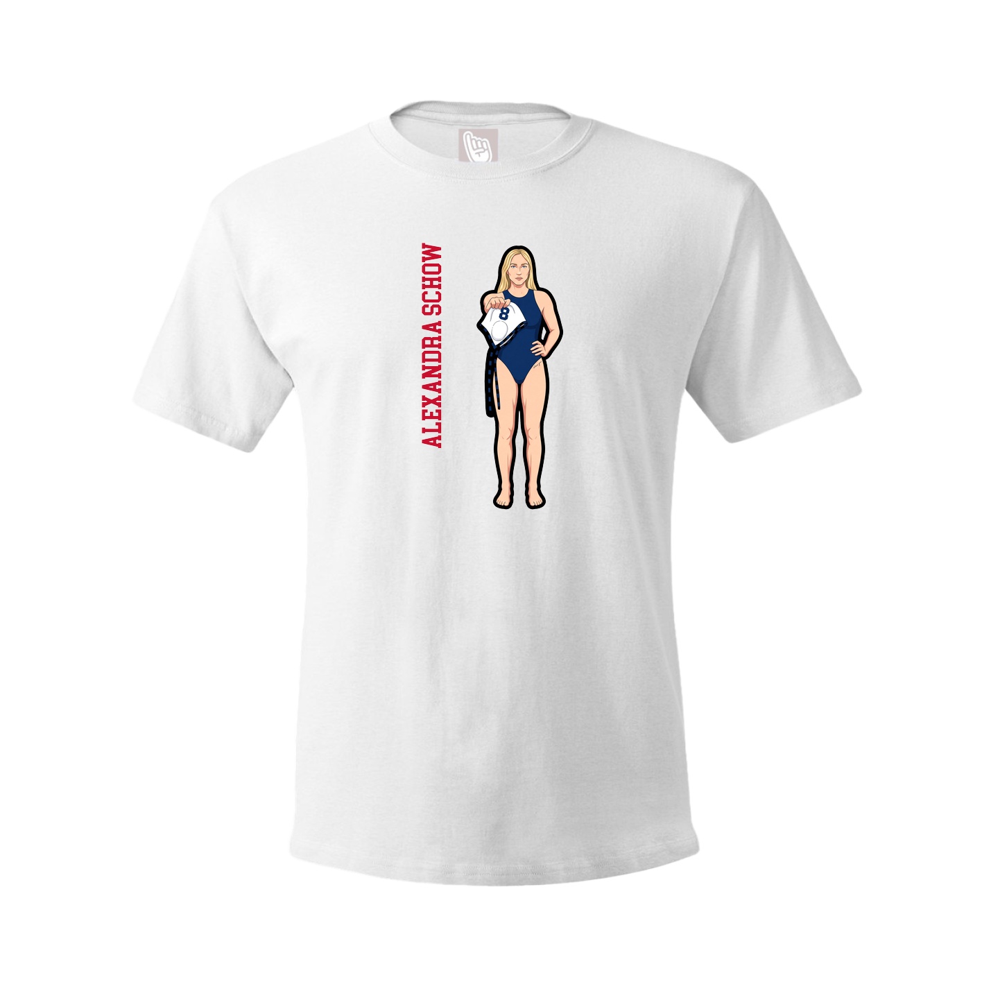 Tee — Name Vertical in White