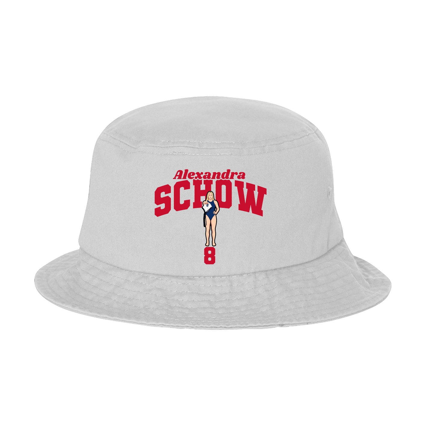 Bucket Cap — Signature Arch in White