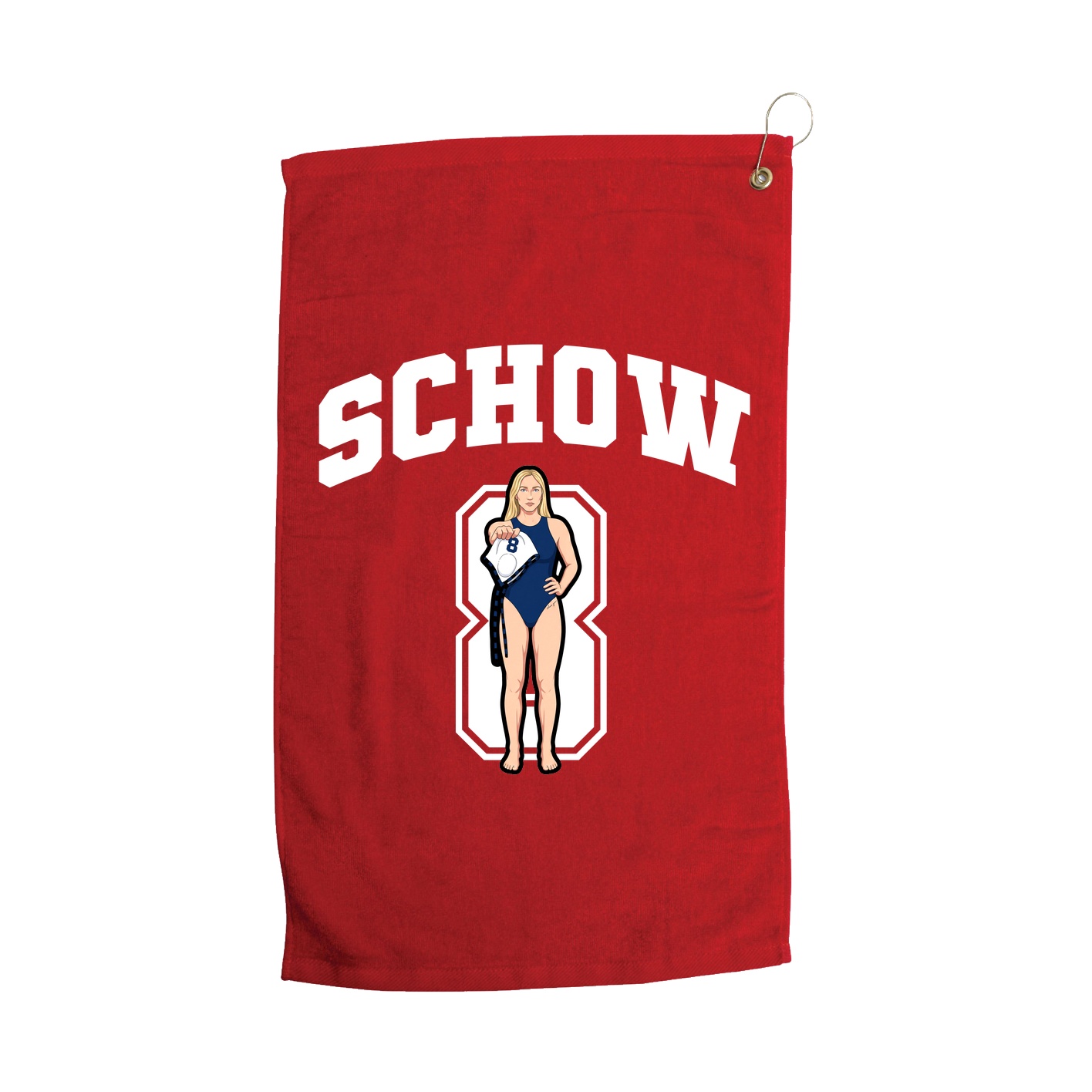 Golf Towel — Number in Red