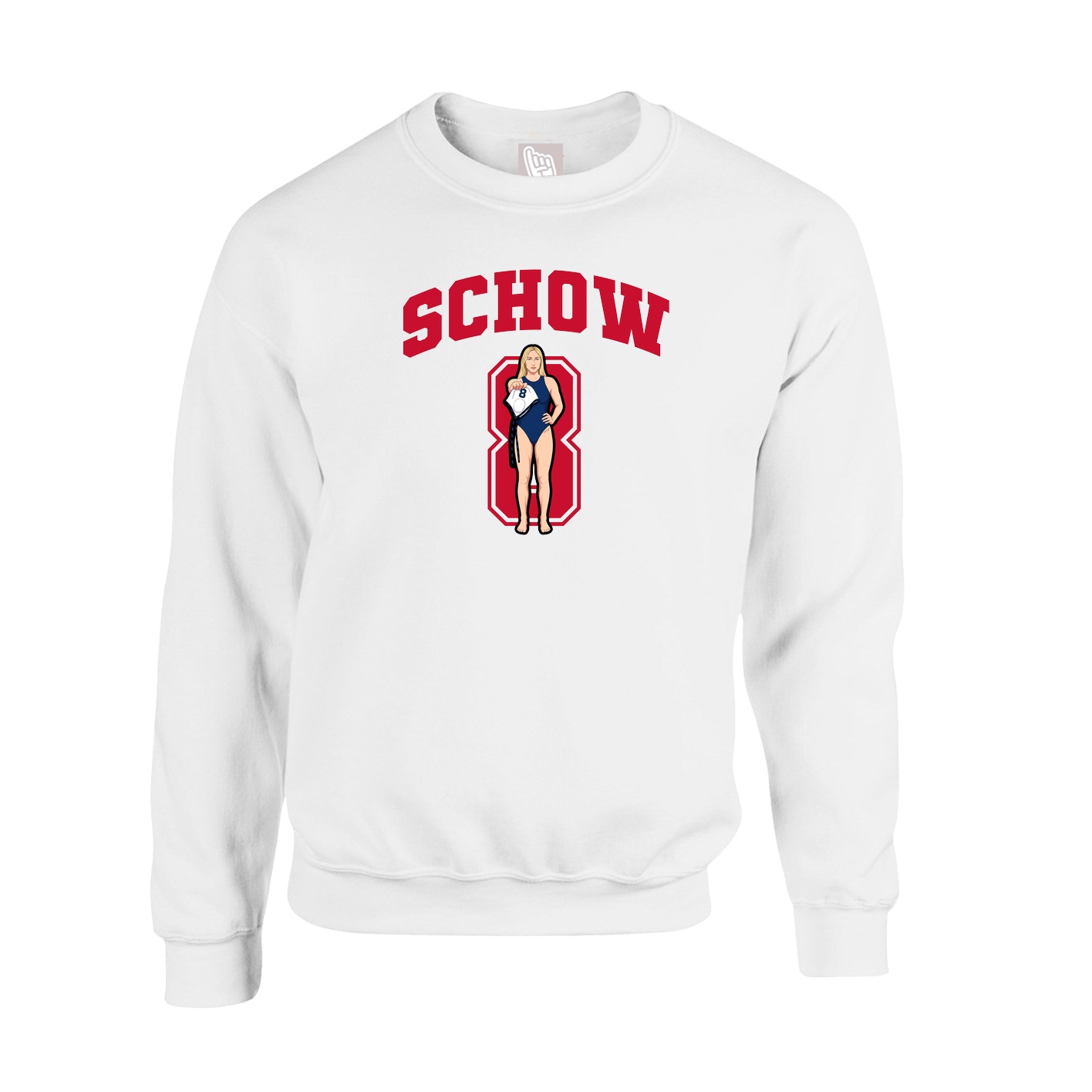 Fleece Crew — Number in White