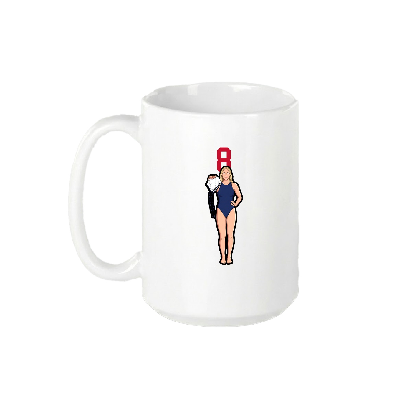 15oz Coffee Mug — Number Top in White