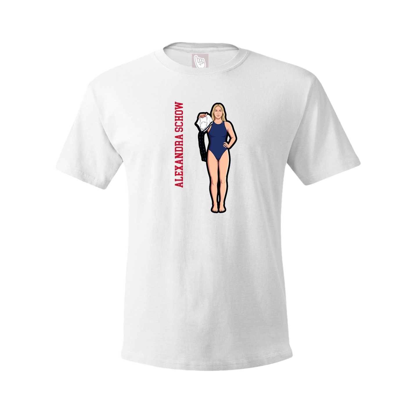 Youth Tee — Name Vertical in White
