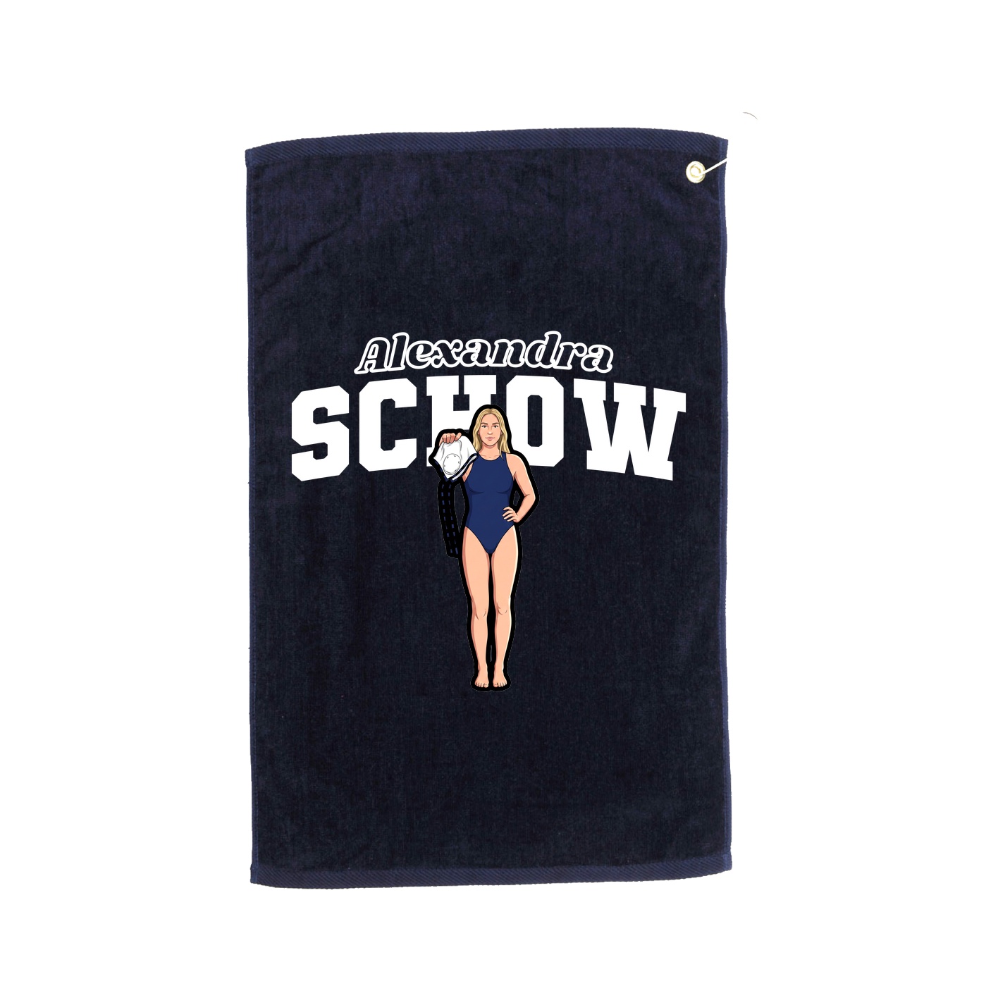 Golf Towel — Name Arch in Navy