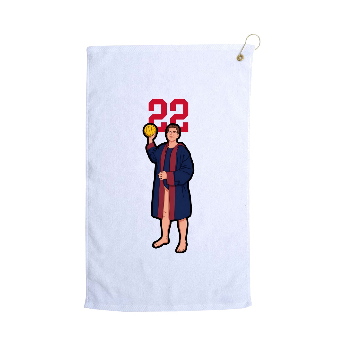 Golf Towel — Number Top in White