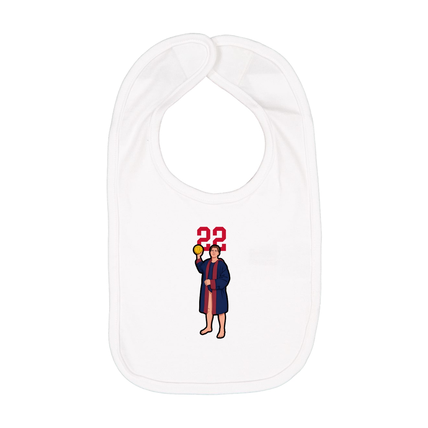 Infant Bib — Number Top in White