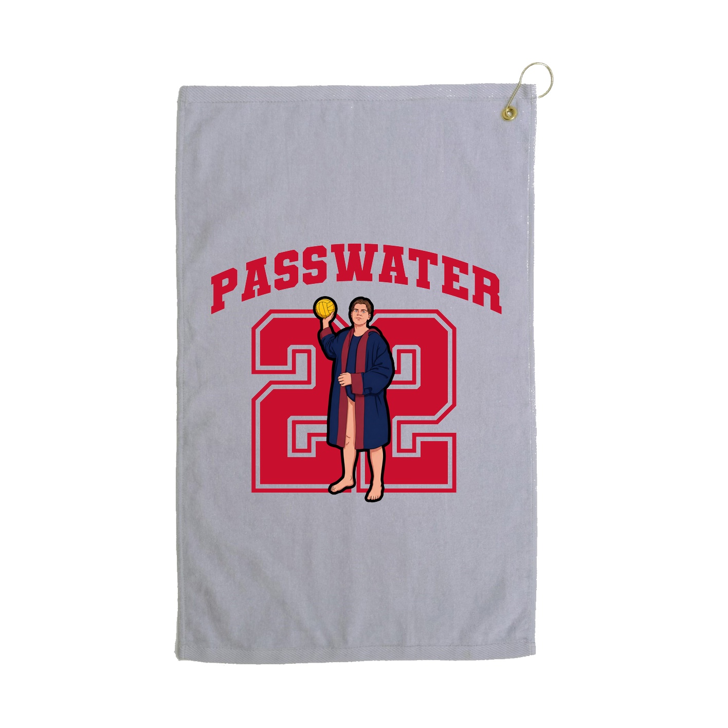 Golf Towel — Number in Grey