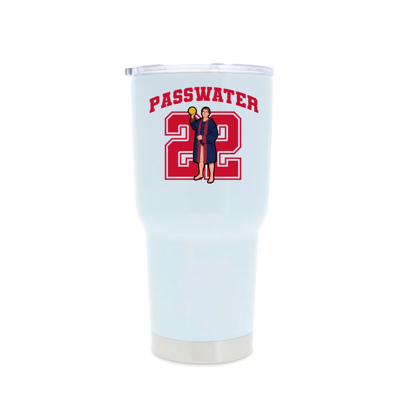 30oz Stainless Steel Tumbler — Number in White