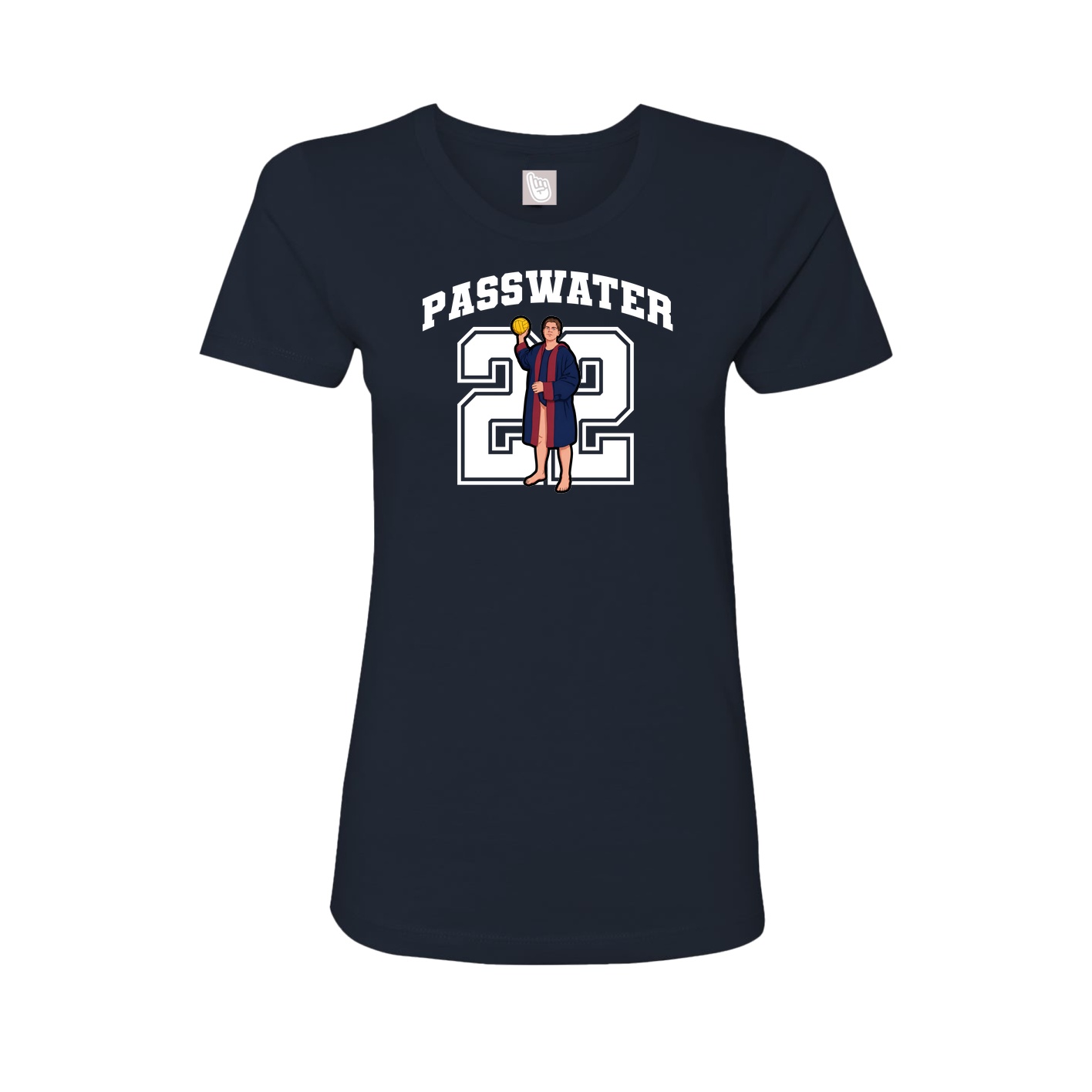 Fitted Women's Tee — Number in Navy