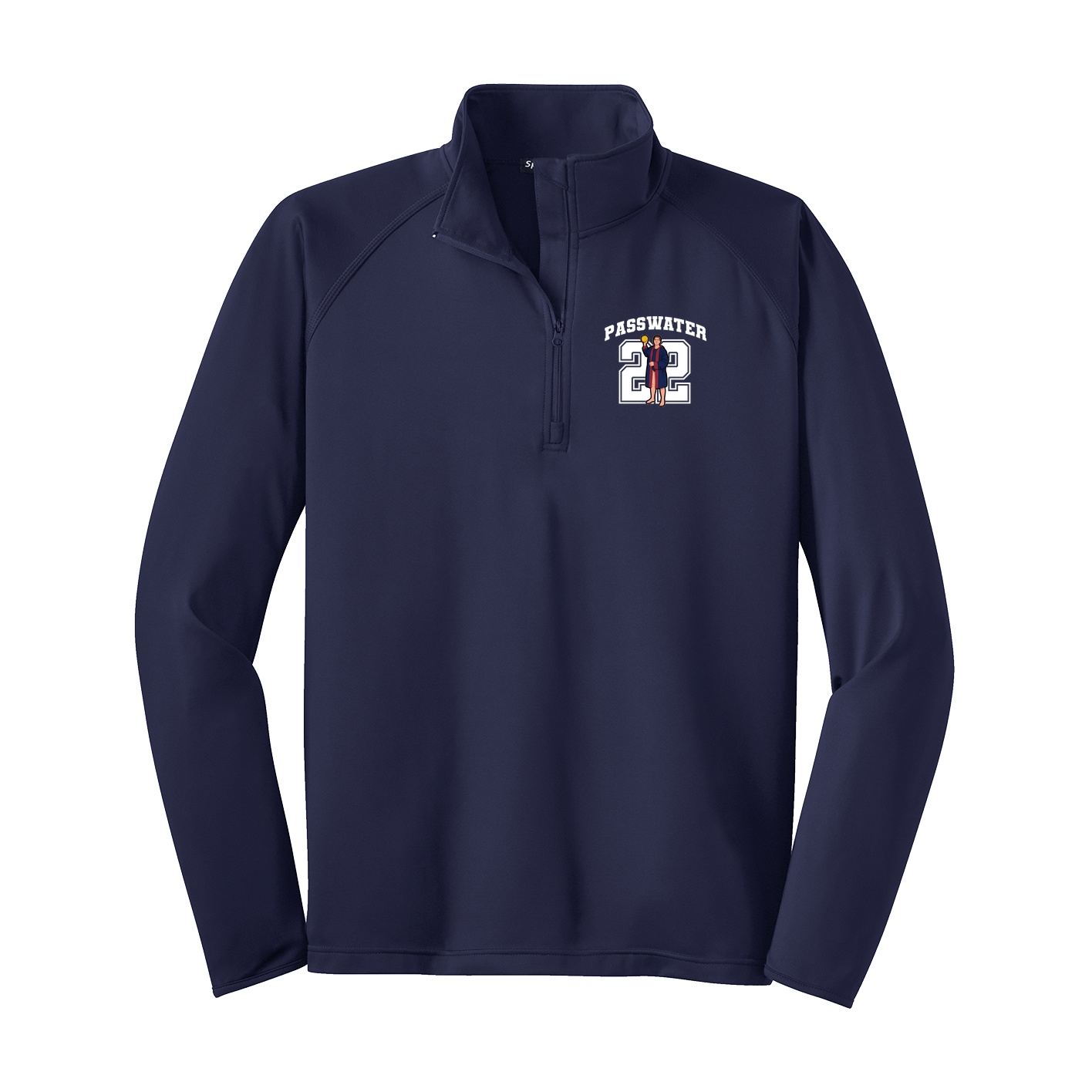 Q-Zip Pullover — Number in Navy