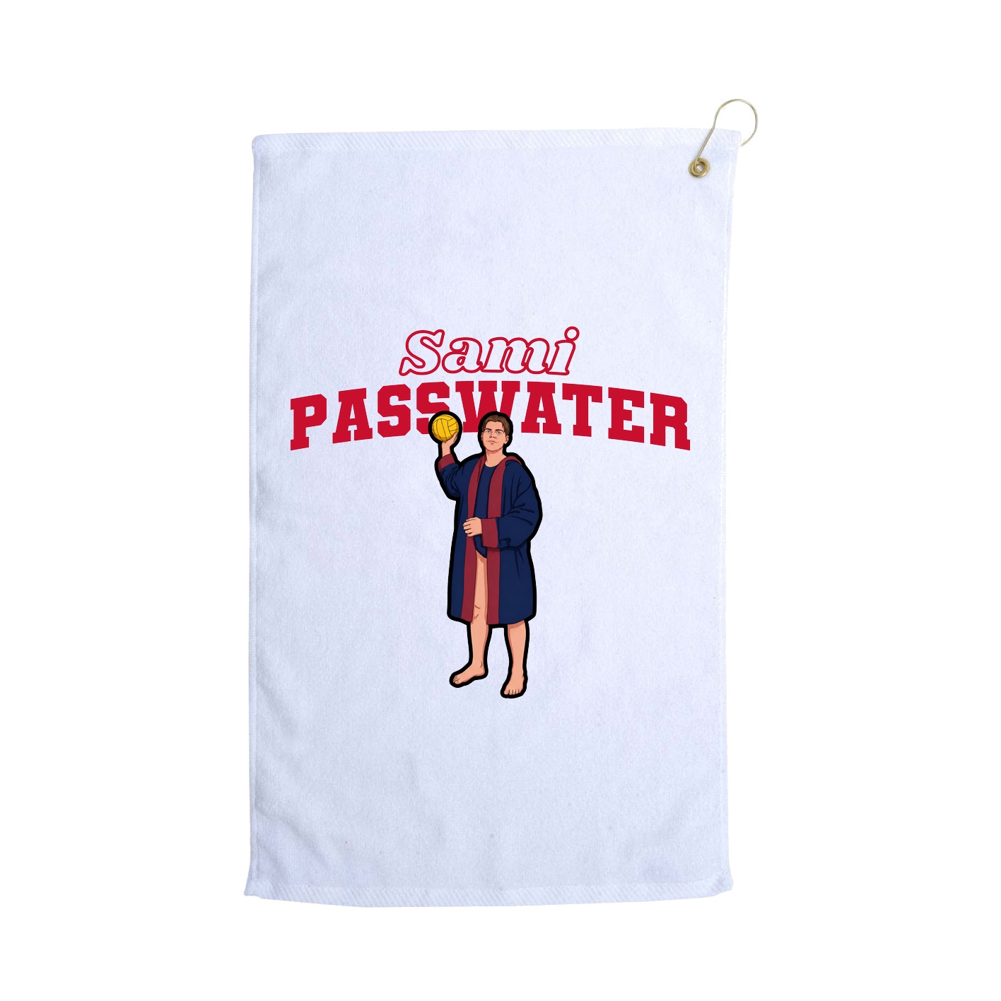 Golf Towel — Name Arch in White