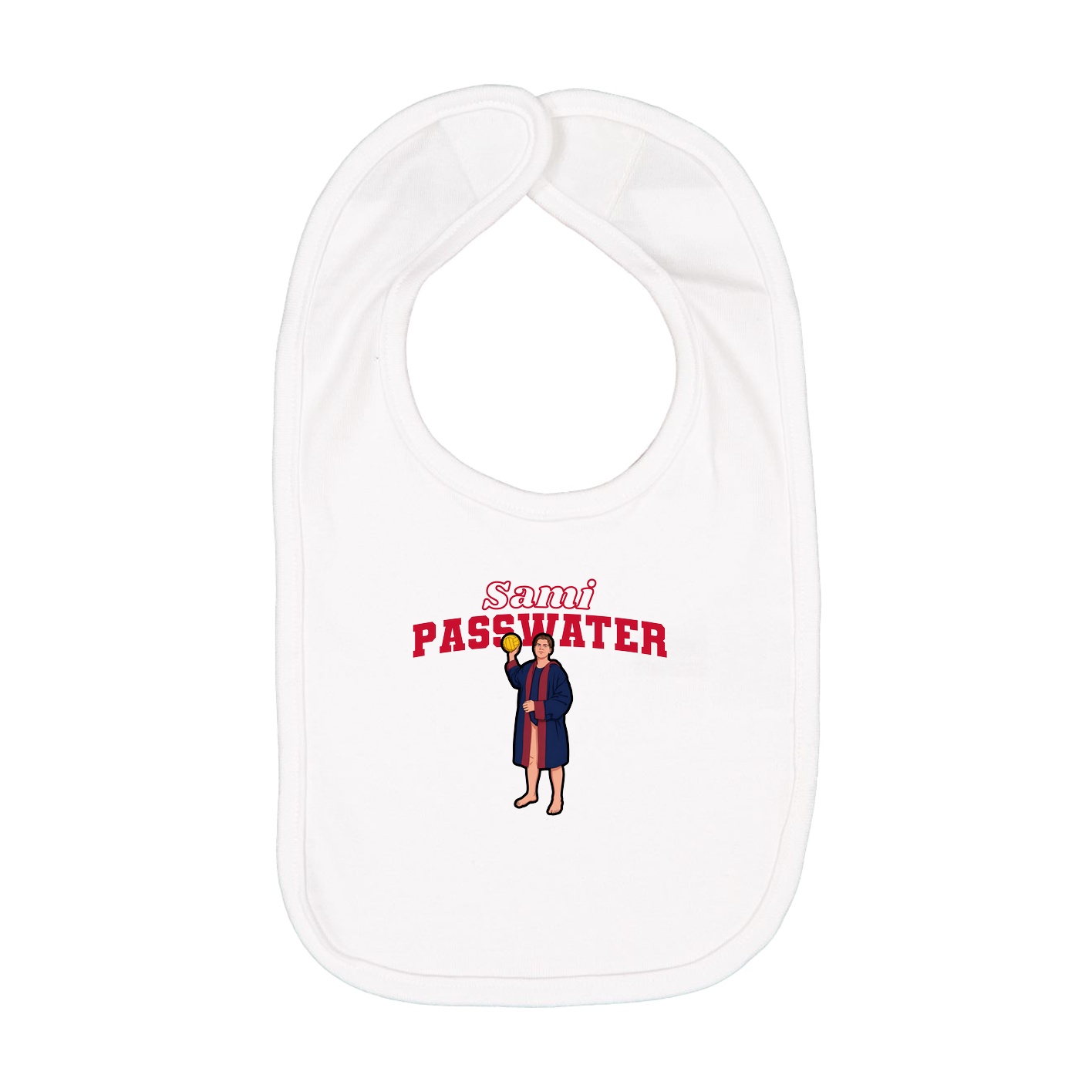 Infant Bib — Name Arch in White