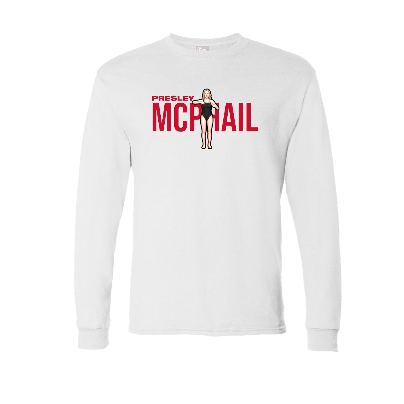 Long Sleeve Tee — Player Name in White