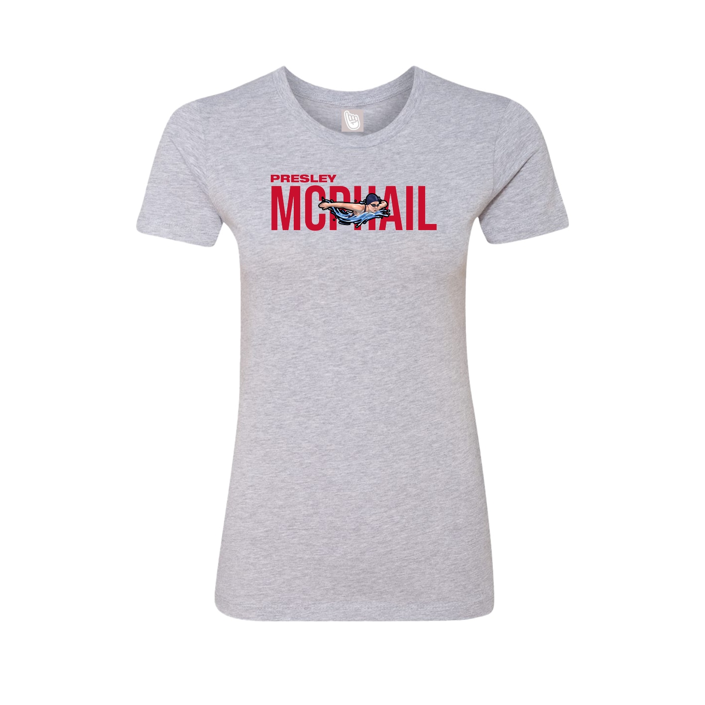 Fitted Women's Tee — Player Name in Grey