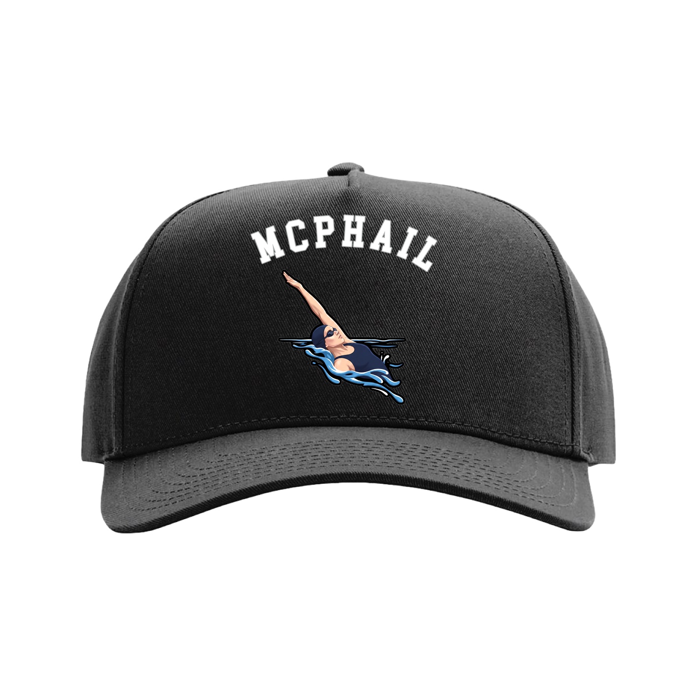 Full Fabric Five-Panel Champ Cap — Shirsey Arch in Black