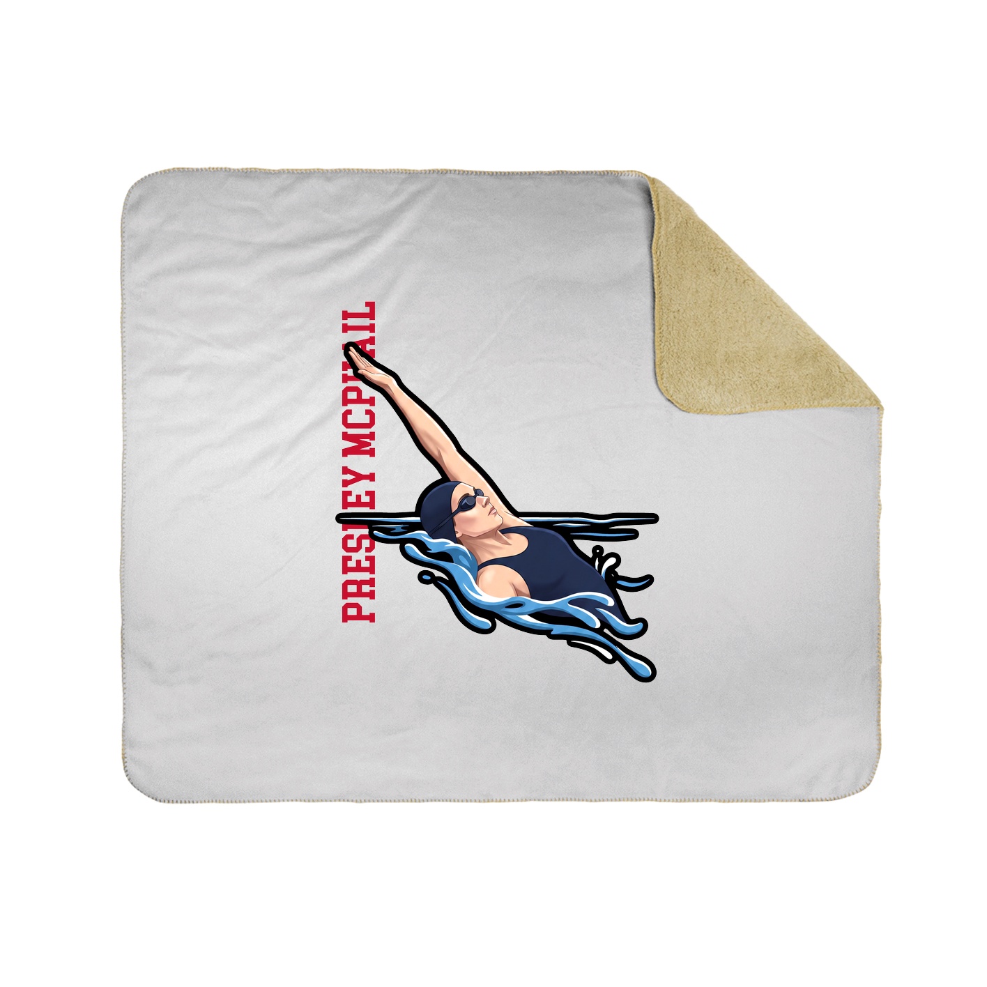 Throw Blanket — Name Vertical in White