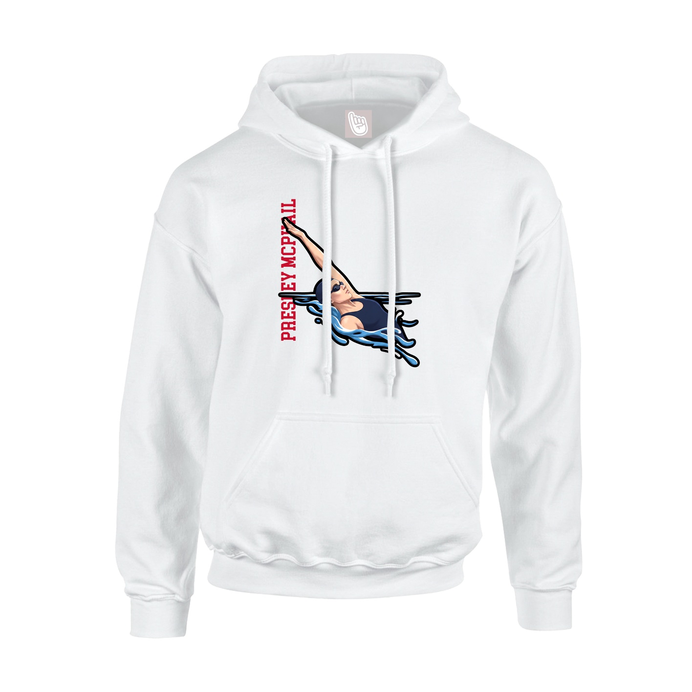 Youth Hoodie — Name Vertical in White
