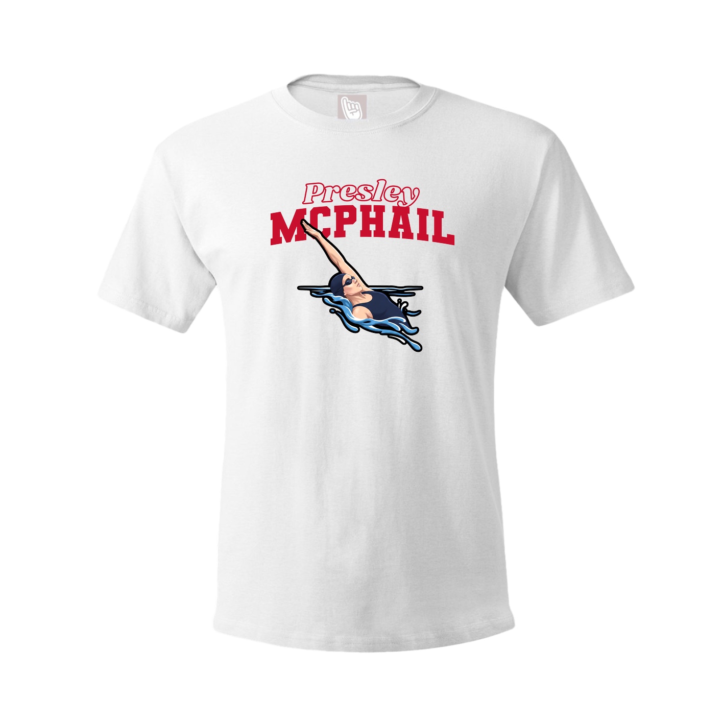 Youth Tee — Name Arch in White