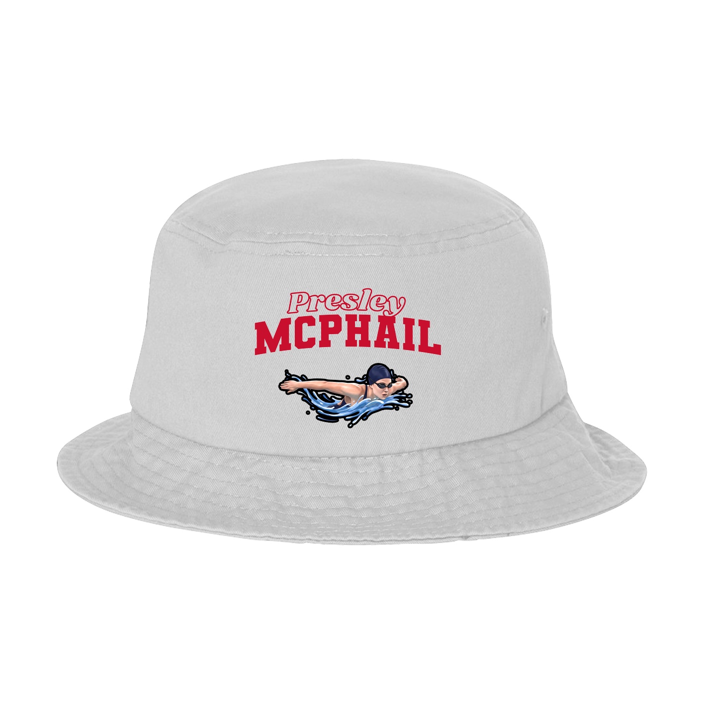 Bucket Cap — Name Arch in White